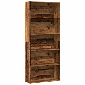vidaXL Шкаф библиотека, старо дърво, 80x30x189 см, инженерно дърво