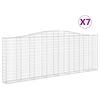 vidaXL Габионни кошници арка 7 бр 400x30x140/160 см поцинковано желязо
