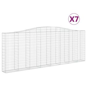 vidaXL Габионни кошници арка 7 бр 400x30x140/160 см поцинковано желязо