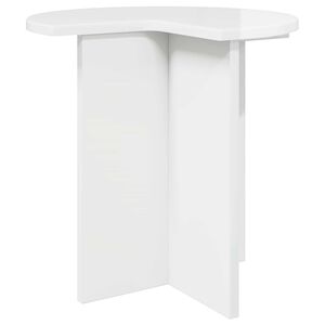 vidaXL Странична маса Бял гланц &Oslash; 39 x 38 см Инженерна дървесина
