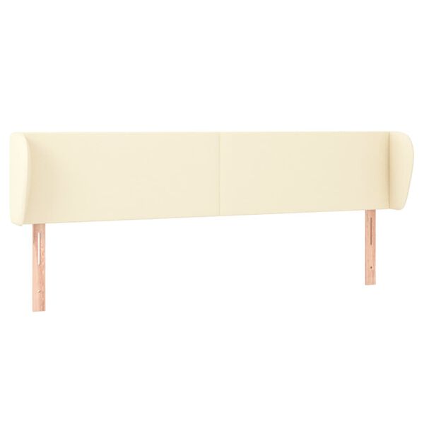 vidaXL Горна табла с уши, кремава, 203x23x78/88 см, изкуствена кожа