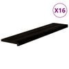 vidaXL Стълбищни стъпала, 16 бр, кафяво-черни, 120x25x2 см, дъб масив