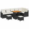 vidaXL Градински Софа Комплект с възглавница 9 pcs Черен и кремав