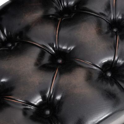 vidaXL Пейка за съхранение с облегалка, 110 см, черна изкуствена кожа