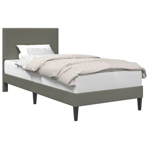 vidaXL Рамка за легло с таблото Светлосиво 90 x 200 cm Кордюрова тъкан