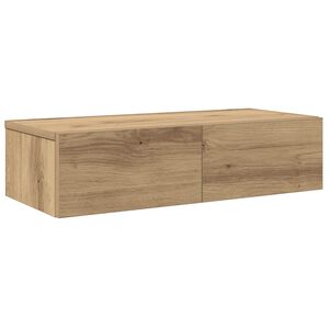 vidaXL Стенен рафт с чекмеджета 60x26,5x15 см инженерно дърво