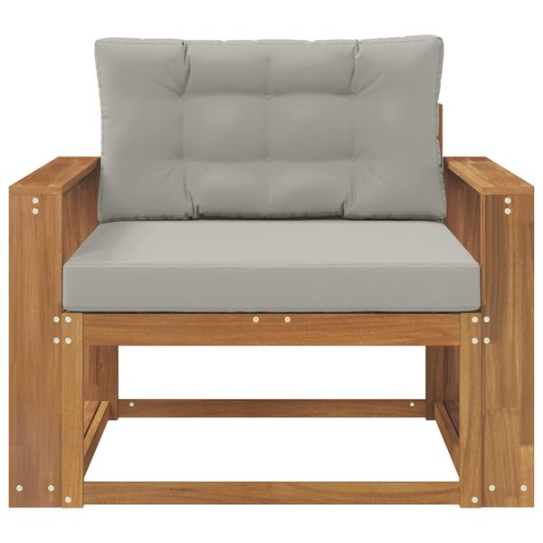 vidaXL Среден диван за открито Солидно акациево дърво Естествен