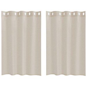 vidaXL Перде от воал С завеси 2 pcs Пясък 140 x 140 cm Полиестер