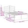 vidaXL Рамка за легло Бетоново сиво 135 x 190 cm Солидно борово дърво