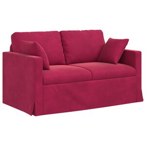 vidaXL Диван Виненочервен 138 x 78 x 80 см Кадифе