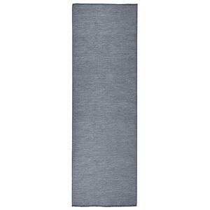 vidaXL Градински плоскотъкан килим, 80x250 см, син