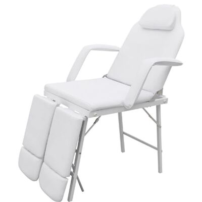 Стол за процедури с регулируеми поставки за краката, бял