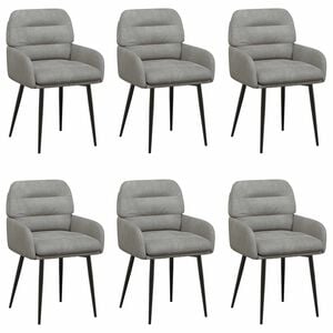 vidaXL Обедени столове 6 pcs Кадифе Светлосиво 59 x 59,5 x 90 см