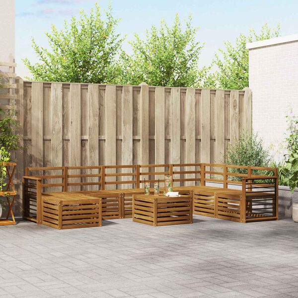 vidaXL Комплекти дивани Естествен Солидно акациево дърво