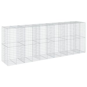 vidaXL Габионна кошница с покритие, 550x100x200 см, поцинковано желязо