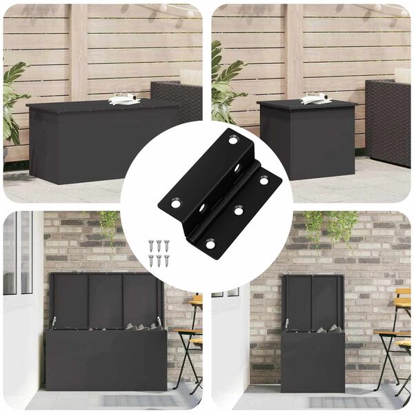 vidaXL Панта 12 pcs Черно 38 x 17 x 60 мм Желязо