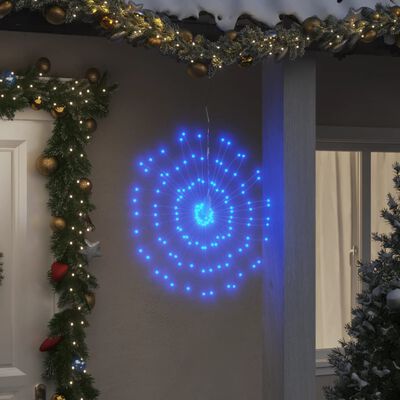 vidaXL Коледни звездни светлини 140 LED 2 бр синьо 17 см