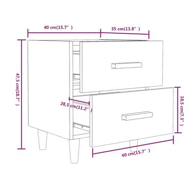 vidaXL Нощни шкафчета, 2 бр, бетонно сиво, 40x35x47,5 см