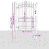 vidaXL Оградна порта Emmen с шипове, стомана, 104x134,5 см, зелена