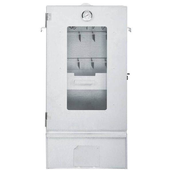 vidaXL BBQ опушвач с дървесен чипс 44,5x29x110 см поцинкована стомана