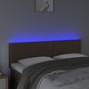 vidaXL LED Горна табла за легло, кафява, 144x5x78/88 см