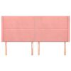 vidaXL Горна табла за легло с уши, розова, 183x16x118/128 см, кадифе