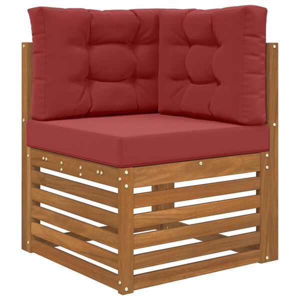 vidaXL Възглавница за диван на открито 3 pcs виненочервен Полиестер