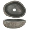 vidaXL Мивка от речен камък, овална, (29-38)x(24-31) см