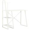 vidaXL Бюро с модул с рафтове, бяло, 102x50x117 см