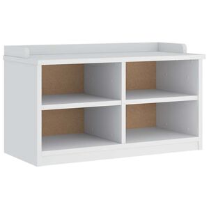 vidaXLL Пейка за антре SANDNES Бяла 87x40x50 cm Масивна дървесина Бор