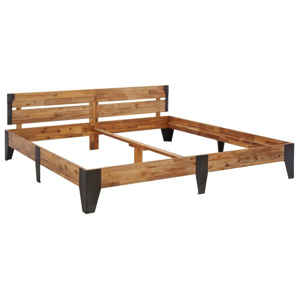 vidaXL Рамка за легло, акация масив с матиран финиш, 200х200 см