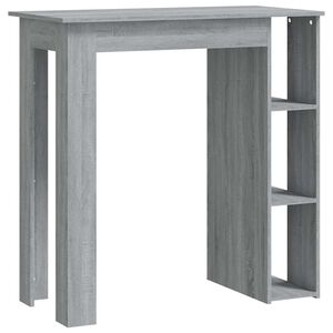 vidaXL Бар маса с рафт, сив сонома, 102x50x103,5 см, инженерно дърво