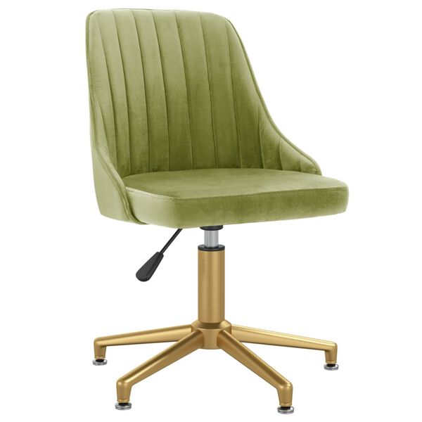 vidaXL Въртящи се трапезни столове, 6 бр, светлозелени, кадифе