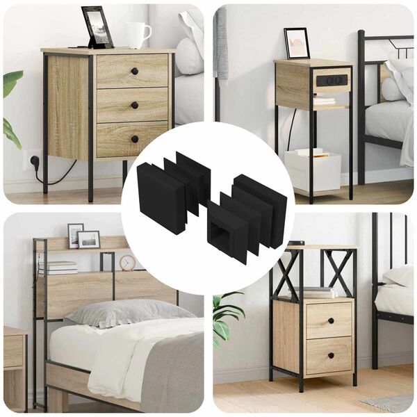 vidaXL Крайни капачки 2 pcs Черно 15 x 15 x 15 мм ПП