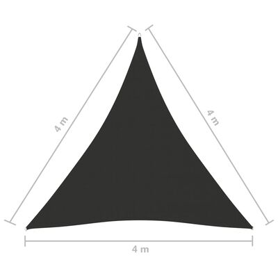 vidaXL Платно-сенник, Оксфорд плат, триъгълно, 4x4x4 м, антрацит