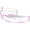 vidaXL Метална рамка за легло с горна табла, черна, 120x190 см