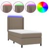vidaXL Боксспринг легло с матрак и LED, таупе, 100x200 см, плат