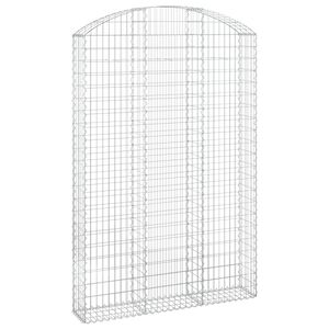 vidaXL Дъговидна габионна кошница 150x30x220/240 см поцинковано желязо