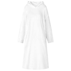 vidaXL Одеяло с качулка Бяло s Фланела