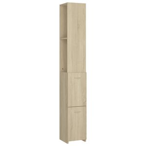vidaXL Шкаф за баня, сонома дъб, 25x26,5x170 см, инженерно дърво