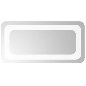 vidaXL LED огледало за баня Прозрачен 40 x 20 cm закалено стъкло