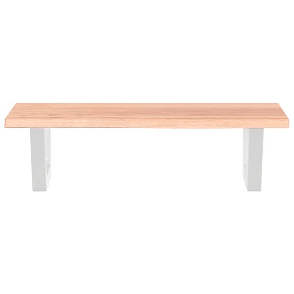 vidaXL Стенен рафт за мивка, стомана и масивно дърво дъб