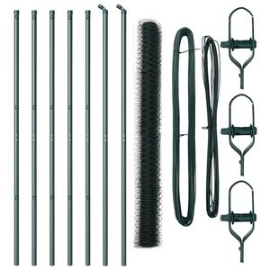 vidaXL Стълб за ограда. Зелен