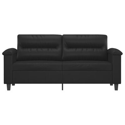 vidaXL 2-местен диван, черен, 140 см, изкуствена кожа