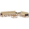 vidaXL Комплект дивани за открито 8 pcs Натурален и Бежов