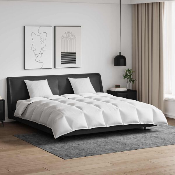 vidaXL Комплект завивки с възглавница 3 pcs Бяло Пухени пера