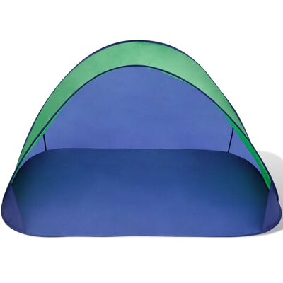 vidaXL Плажна палатка за открито, сгъваем сенник, зелена