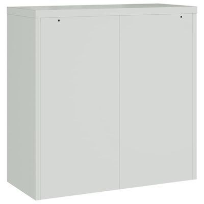 vidaXL Офис шкаф с 2 врати, сив, 90 см, стомана