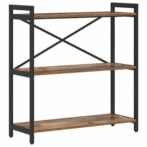 vidaXL Рафт за книги 80 x 30 x 85 cm Инженерна дървесина Старо дърво