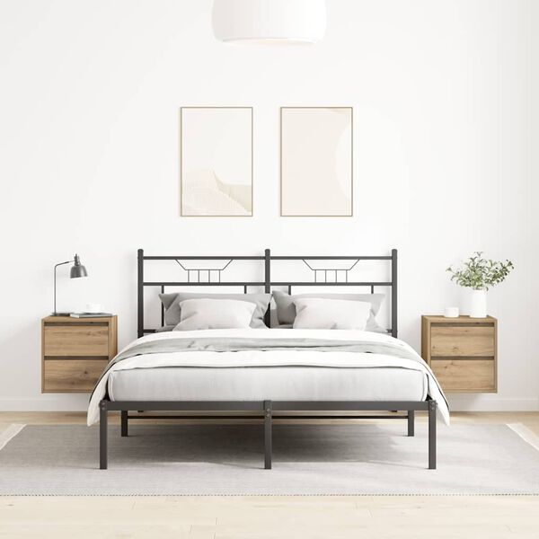 vidaXL Нощни шкафчета за стенен монтаж, 2 бр, дъб артизан, 38x34x40 см